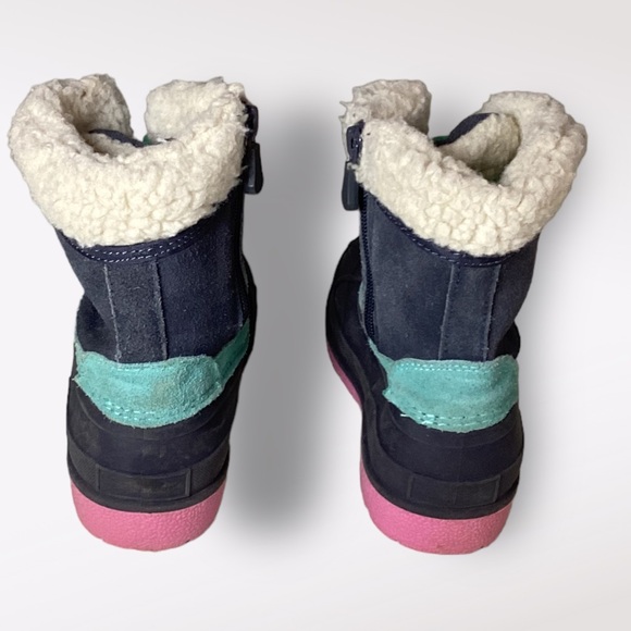 Cat & Jack Toddler Snowboots Shoes Faux Fur Sz 11 Fuzzy Colorful Leather - Picture 6 of 9